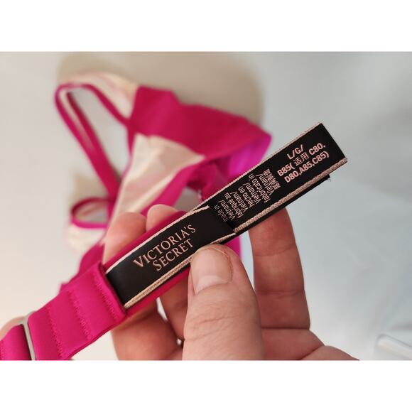 Victoria's Secret Women's Pink‎ Mesh Solid Comfortable Bralette Bra Size Large - Picture 3 of 3